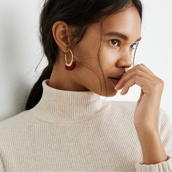 Madewell Fringe Hoops in Cumin - Picture 5 of 5